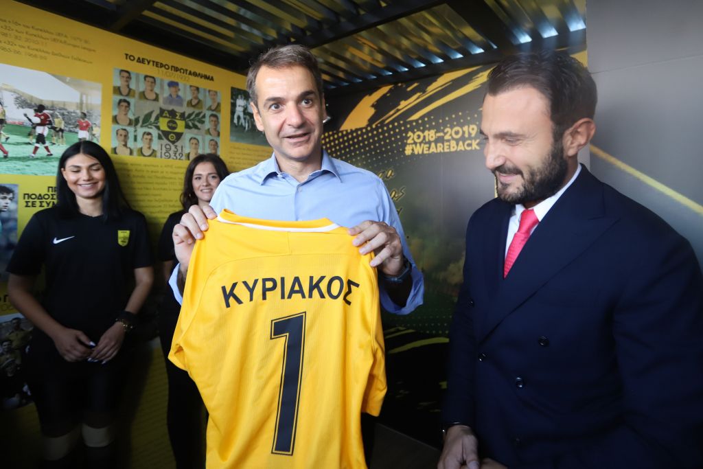 Στα περίπτερα του Αρη, του Ηρακλή και του ΠΑΟΚ ο Κυριάκος Μητσοτάκης