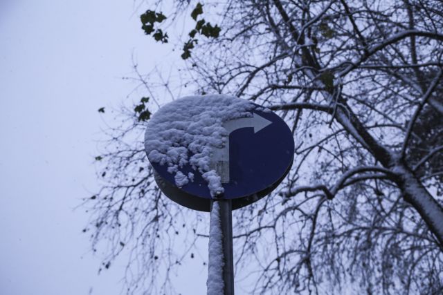 Σφοδρή χιονόπτωση στη Λαμία