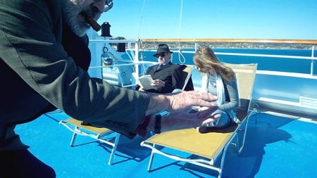 Στο γύρισμα με τον Γκοντάρ