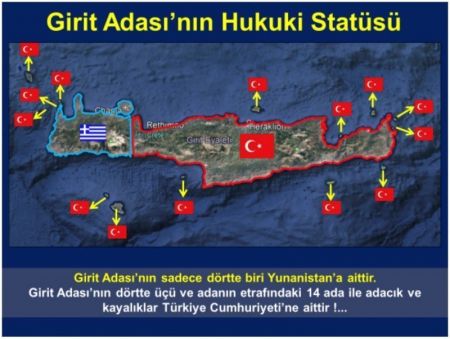 Αξιωματούχος της Τουρκίας δημοσιεύει χάρτη που εμφανίζει ως τουρκικά τα 3/4 της Κρήτης