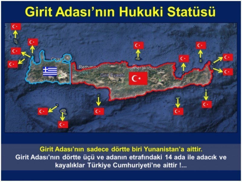 Αξιωματούχος της Τουρκίας δημοσιεύει χάρτη που εμφανίζει ως τουρκικά τα 3/4 της Κρήτης