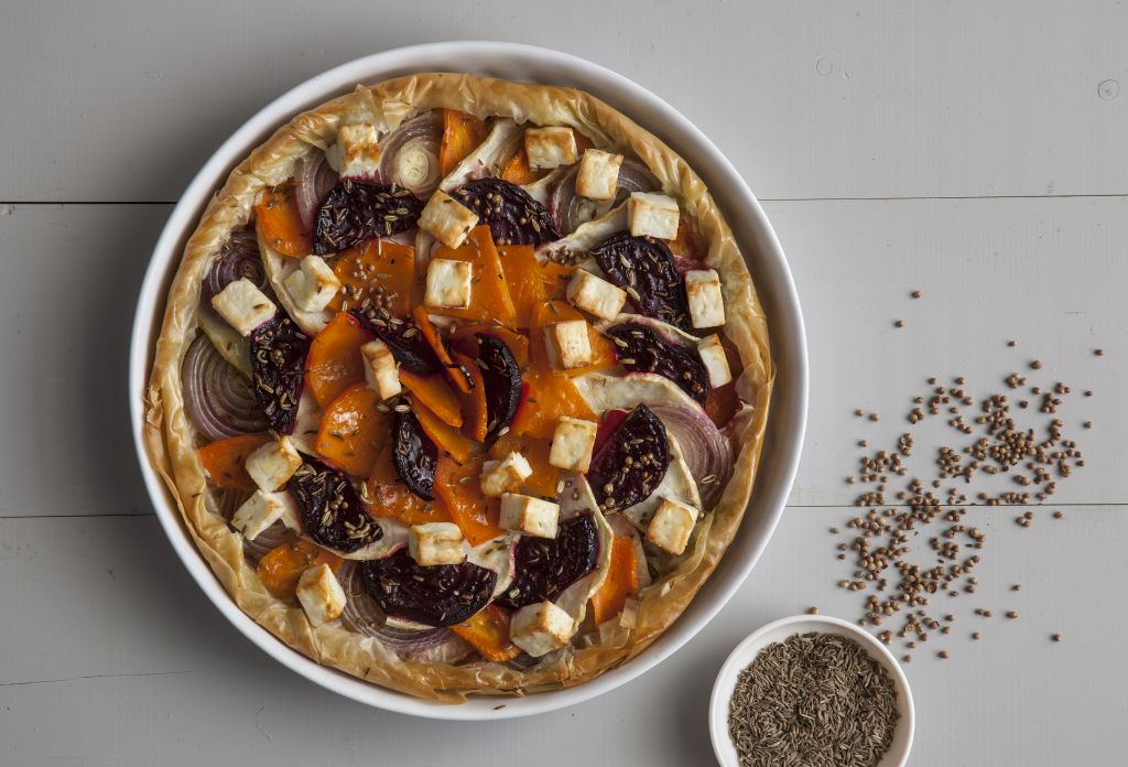 Τάρτα με πολύχρωμες ρίζες