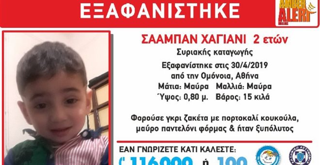 Συναγερμός στις Αρχές: Εξαφάνιση 2χρονου από την Ομόνοια