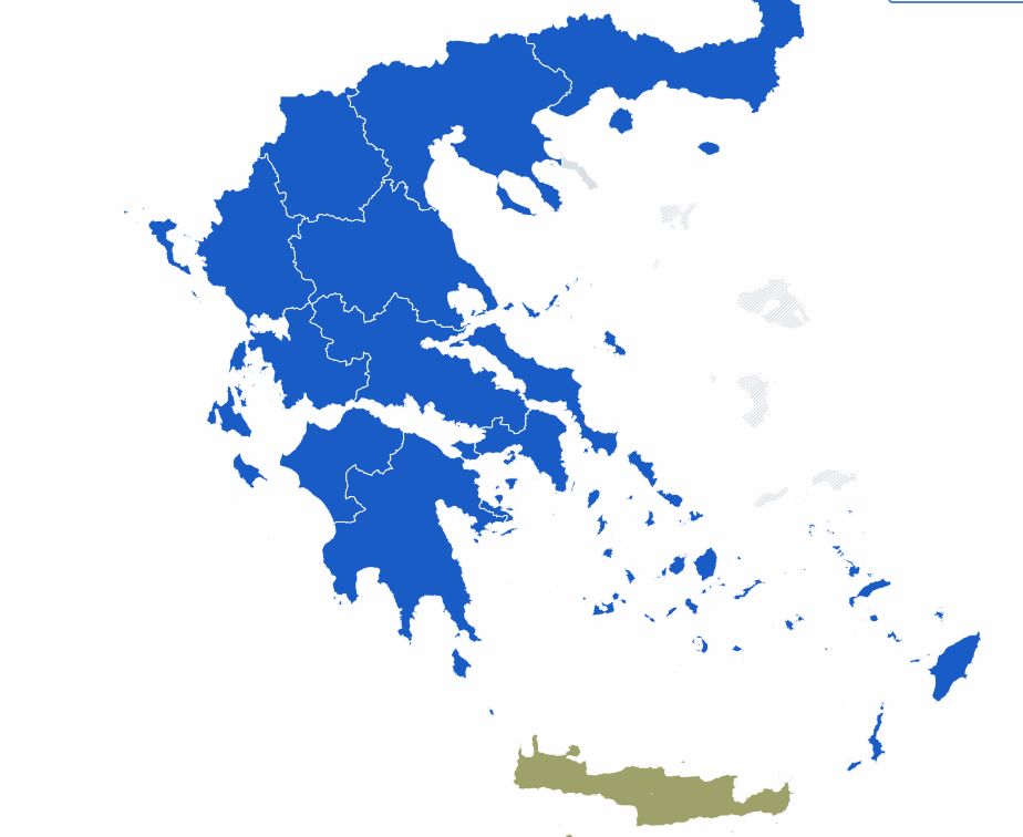 Επικράτηση ΝΔ σε 11 από τις 13 περιφέρειες της χώρας