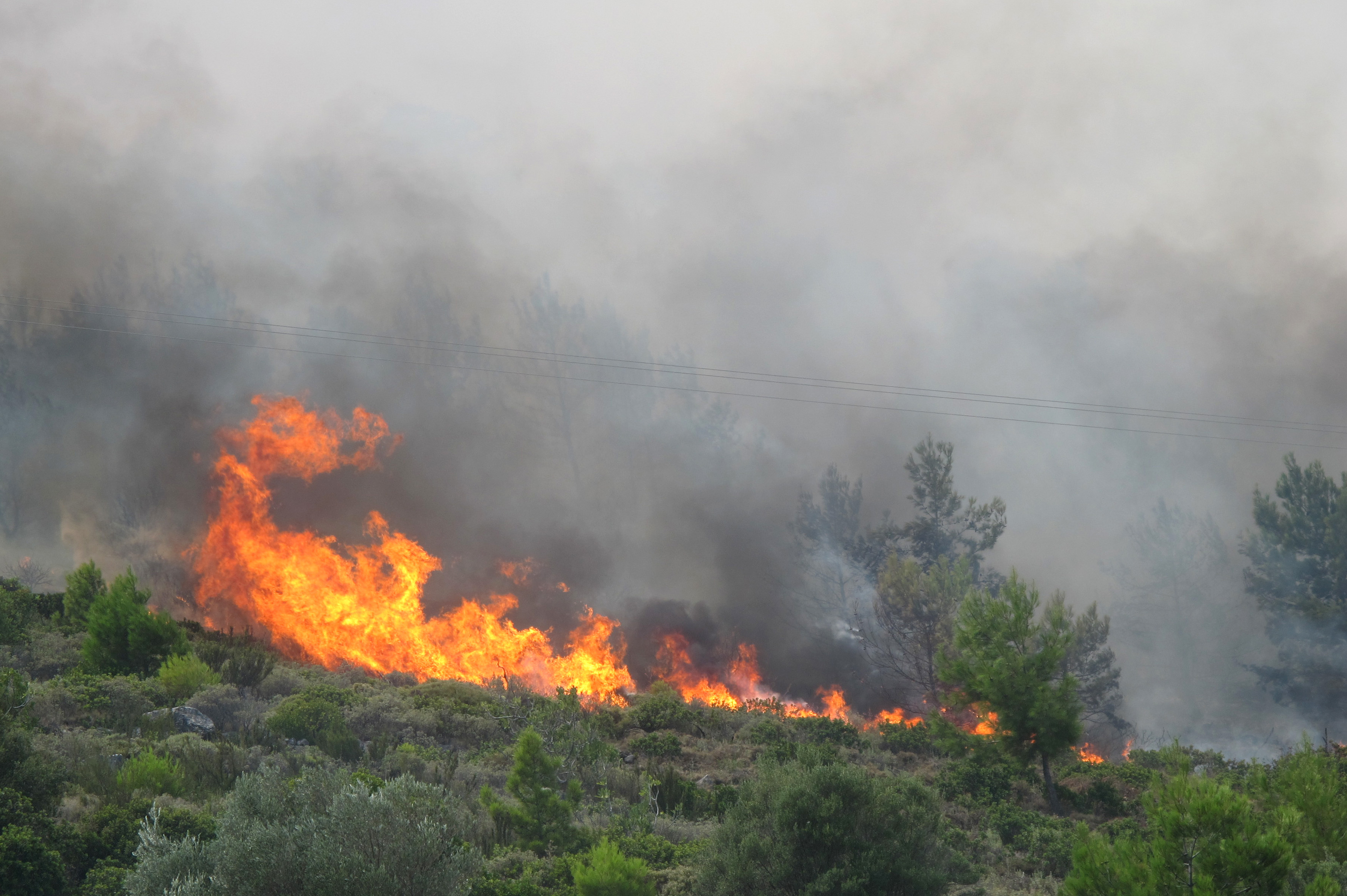 Μεγάλη φωτιά στο Λαγονήσι – Προληπτική εκκένωση σπιτιών
