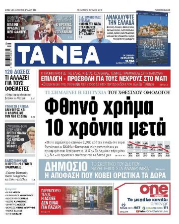 Διαβάστε στα «ΝΕΑ» της Τετάρτης: «Φθηνό χρήμα, 10 χρόνια μετά»