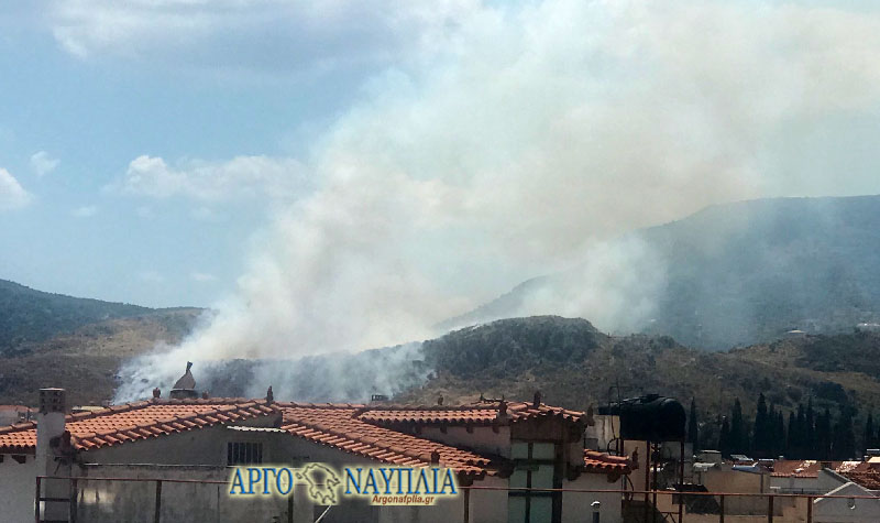 Πυρκαγιά στο Ναύπλιο – Κοντά σε κατοικημένη περιοχή
