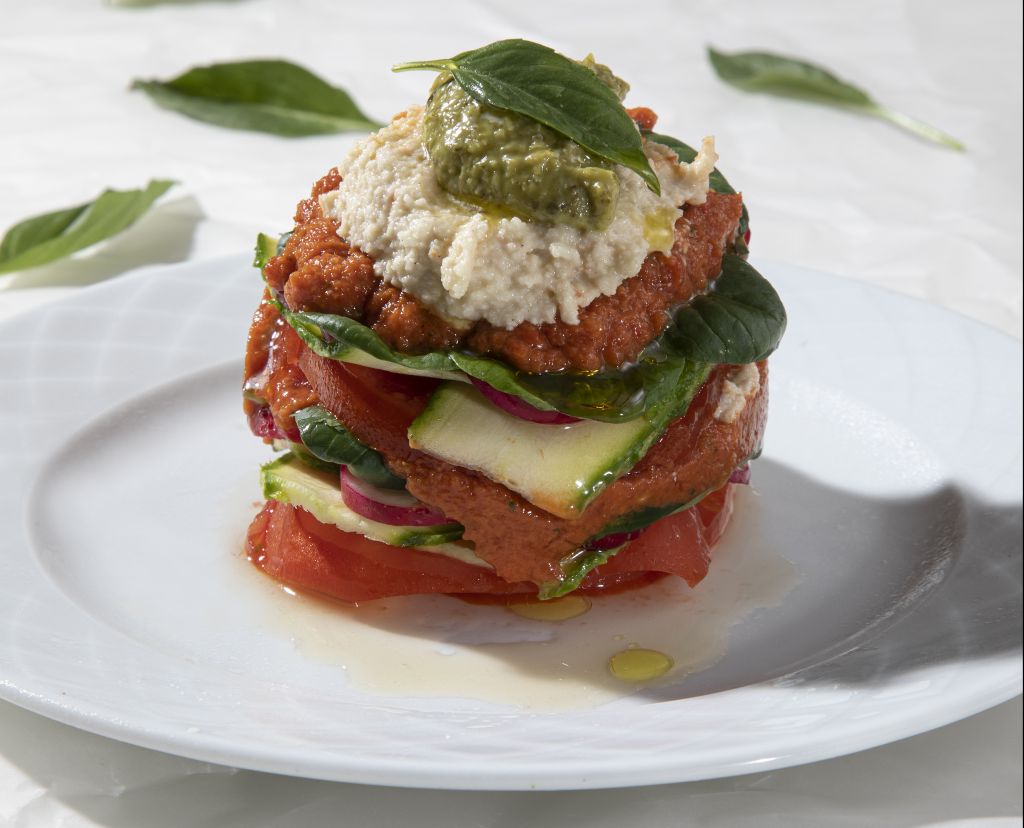 Μιλφέιγ λαχανικών με 3 σάλτσες