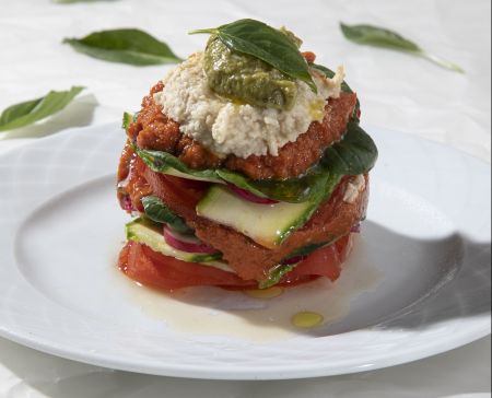 Μιλφέιγ λαχανικών με 3 σάλτσες