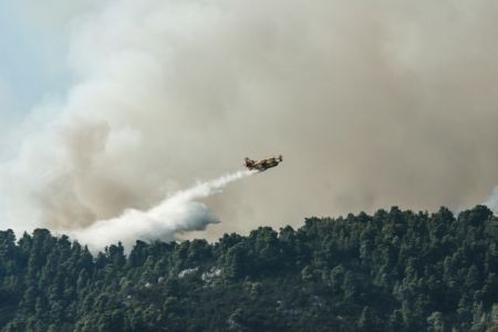 Φωτιά στην Εύβοια: «Μάχη» να περιοριστεί σε χαράδρα κοντά στην Πλατάνα