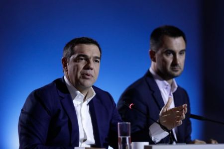Tsipras blasts ND at televised TIF news conference