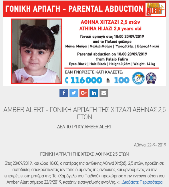 Παλαιό Φάληρο: Θύμα αρπαγής κοριτσάκι 2,5 ετών