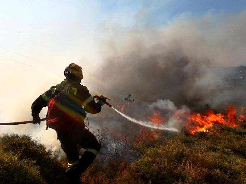 Φωτιά στα Αγραφα : Καίει χαμηλή βλάστηση