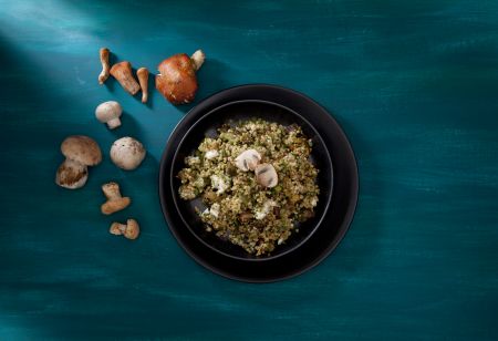 Σαλάτα με πλιγούρι, μανιτάρια του δάσους και φέτα