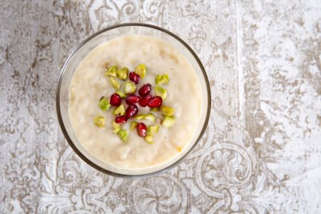 Ρυζόγαλο με λωτό και φιστίκια Αιγίνης