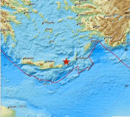 Ισχυρός σεισμός ανατολικά της Κρήτης