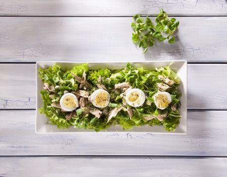 Σαλάτα με αβγό και τόνο Αλοννήσου