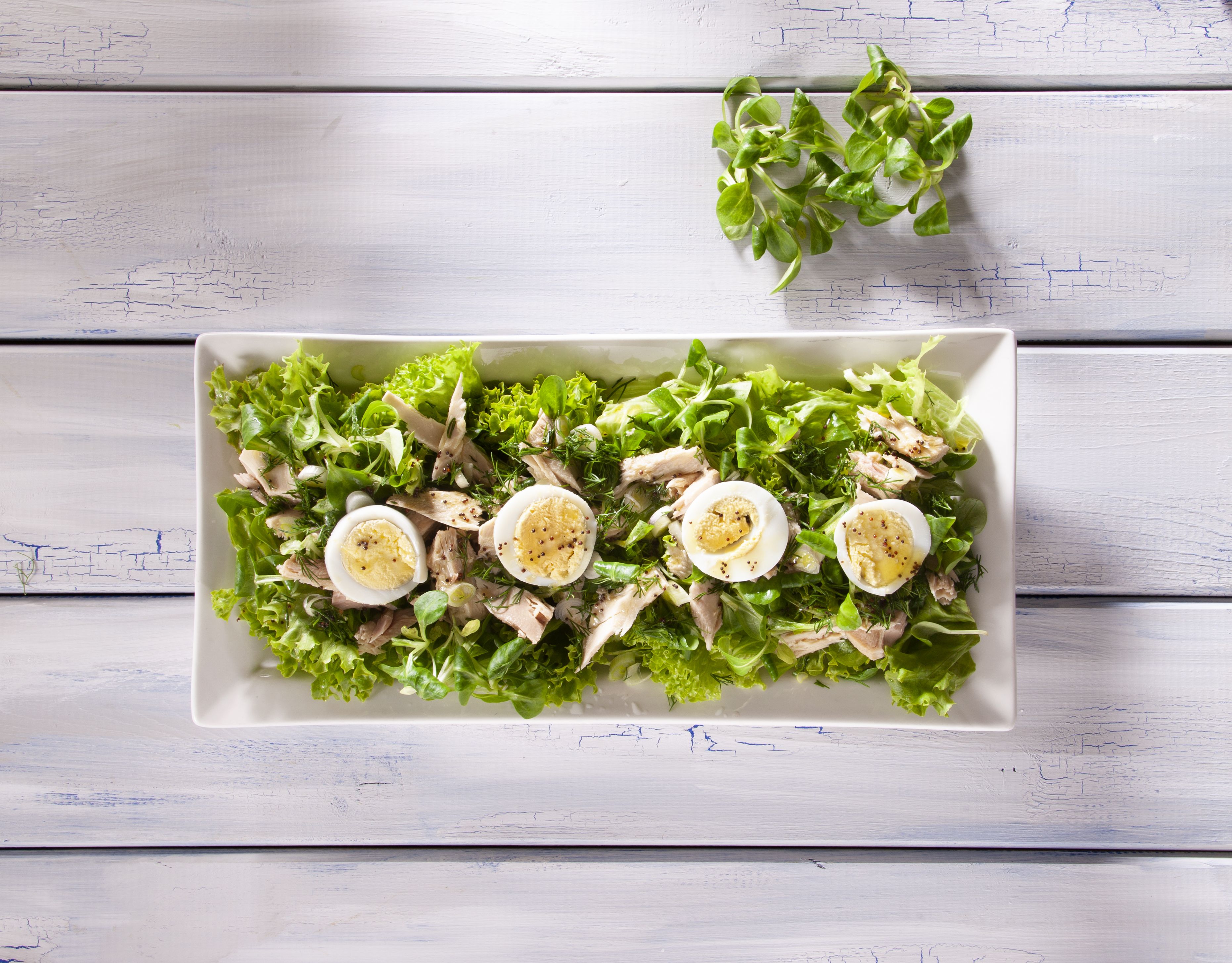 Σαλάτα με αβγό και τόνο Αλοννήσου