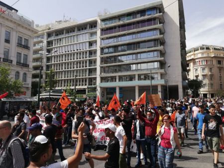 Συλλαλητήριο στο κέντρο της Αθήνας ενάντια στις εξώσεις προσφύγων