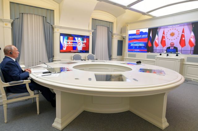 Τηλεδιάσκεψη Ερντογάν-Πούτιν-Ροχανί για τη Συρία