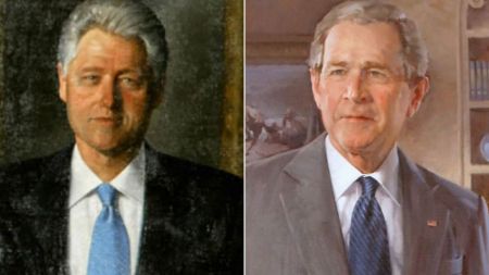 Λευκός Οίκος: Ο Τραμπ αποκαθήλωσε τα πορτρέτα των Κλίντον και Μπους