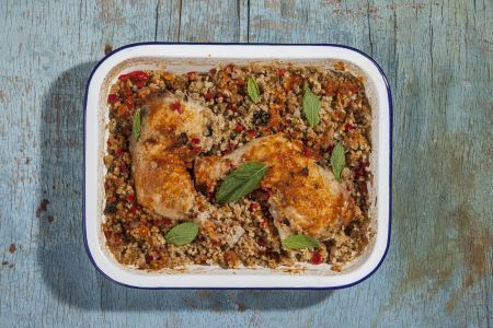 Κοτόπουλο με πλιγούρι στον φούρνο