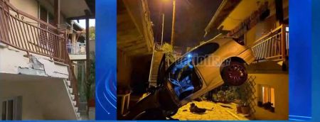 Βέροια:  Έχασε τον έλεγχο του ΙΧ και «προσγειώθηκε» από τη γέφυρα σε αυλή σπιτιού