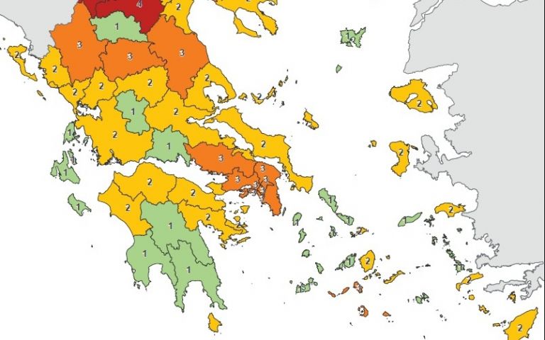 Κορωνοϊός : Ο ανανεωμένος χάρτης υγειονομικής ασφάλειας – Ποιες περιοχές άλλαξαν χρώμα | tovima.gr