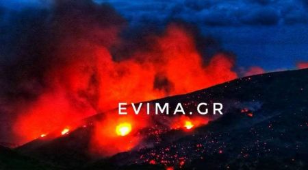 Μεγάλη φωτιά στην Εύβοια –  Καίει δάσος στο Ρεούζι