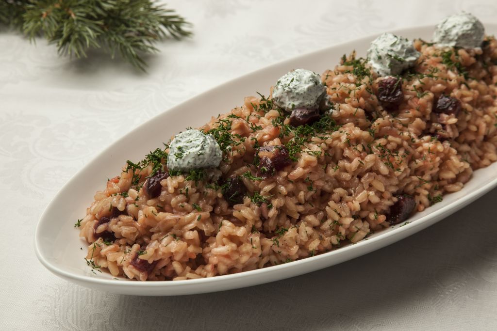 Ριζότο με παντζάρι και κατσικίσιο τυρί