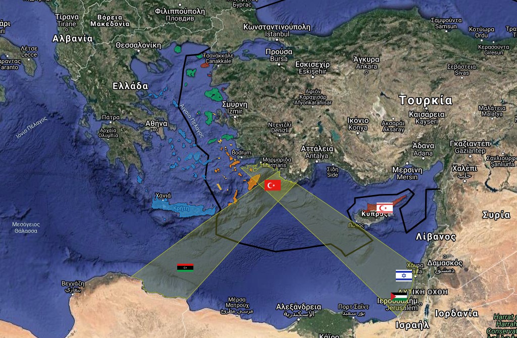 Τουρκία : Ο χάρτης – πρόκληση της «Γαλάζιας Πατρίδας» – Τον δημοσίευσαν στο Google Maps