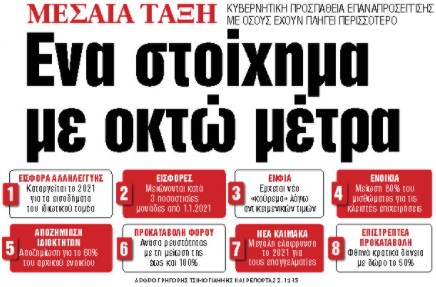 Στα «ΝΕΑ» της Πέμπτης: Ενα στοίχημα με οκτώ μέτρα | tovima.gr