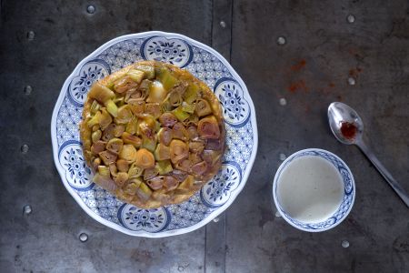 Ταρτ τατέν αλμυρή με πράσα