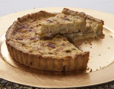 Τάρτα με πράσο και μπέικον