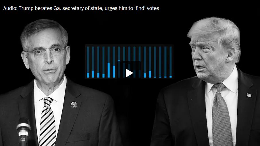 Washington Post: Ηχητικό ντοκουμέντο με τον Τραμπ να πιέζει εκλογικό αξιωματούχο της Τζόρτζια να αλλάξει τα αποτελέσματα