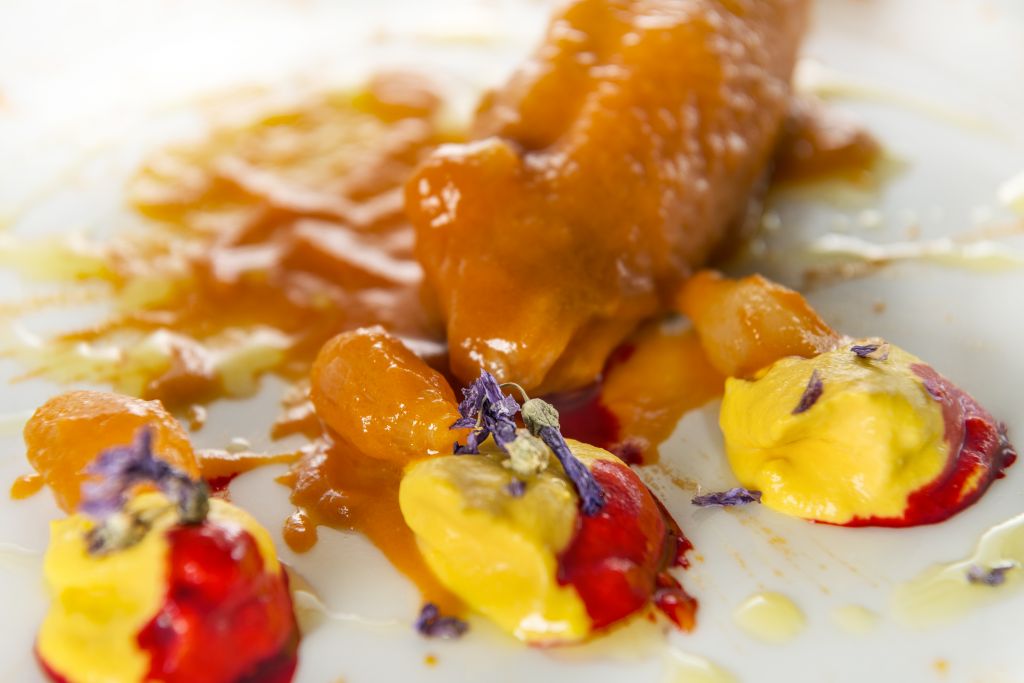 Πεσκανδρίτσα στιφάδο με πουρέ καρότου