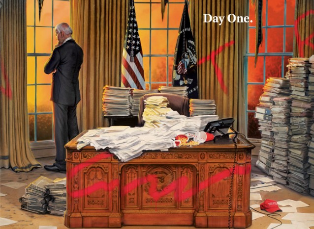 TIME : Το συγκλονιστικό εξώφυλλο για την πρώτη ημέρα του Μπάιντεν στο Οβάλ Γραφείο