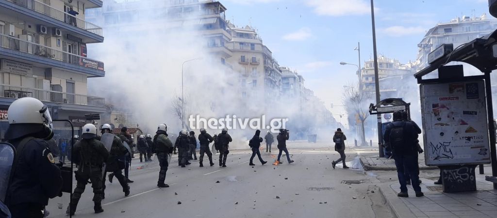Ενταση στη Θεσσαλονίκη μετά την πορεία φοιτητών