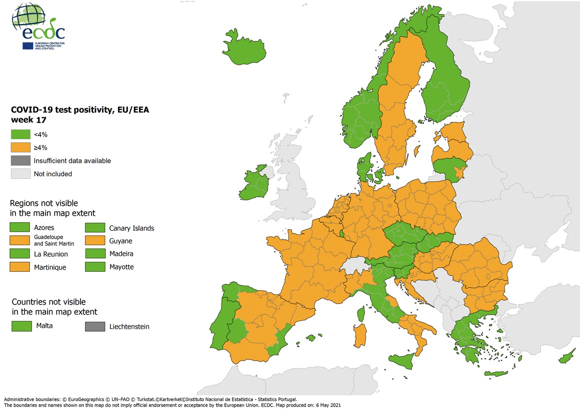 Αισιόδοξα νέα από το ECDC: Στο πράσινο ο δείκτης θετικότητας – Καλύτερη η εικόνα της χώρας