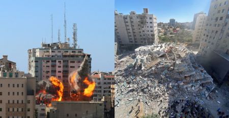 Γάζα: Συγκλονιστικές εικόνες μετά τον βομβαρδισμό της έδρας διεθνών ΜΜΕ