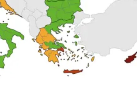 ECDC: Ο επιδημιολογικός χάρτης της Ελλάδας – «Πορτοκαλί» Αττική και Κρήτη