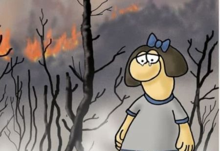 Το συγκλονιστικό σκίτσο του Αρκά για τις καταστροφικές πυρκαγιές