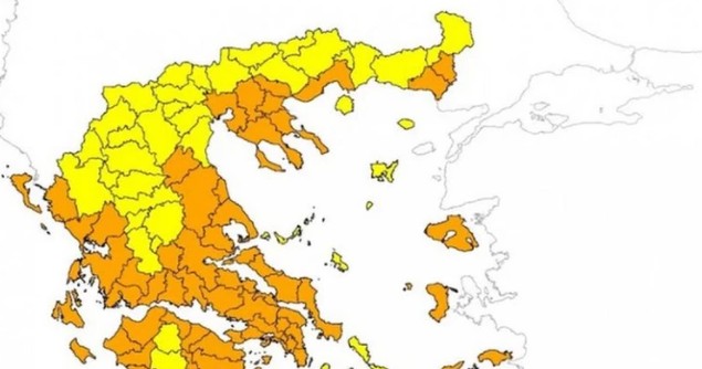 Ακραίος κίνδυνος πυρκαγιάς στη χώρα σήμερα -Δείτε τον χάρτη της Πολιτικής Προστασίας | tovima.gr