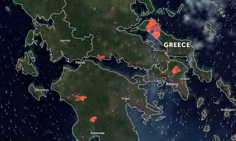 Δείτε live την εξέλιξη των πυρκαγιών από δορυφόρο | tovima.gr
