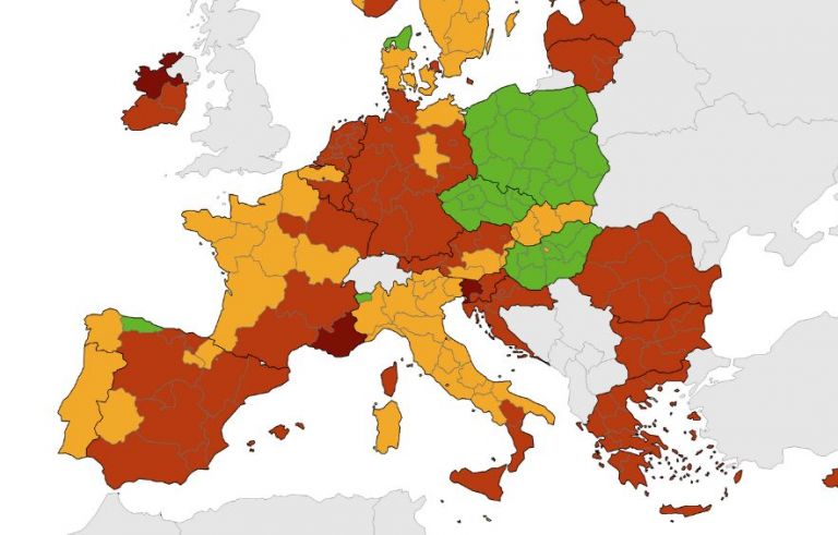 Χάρτης ECDC – Στο «πορτοκαλί» όλη η Ελλάδα | tovima.gr