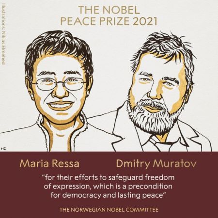 Νόμπελ Ειρήνης 2021 – Απονεμήθηκε σε δύο δημοσιογράφους