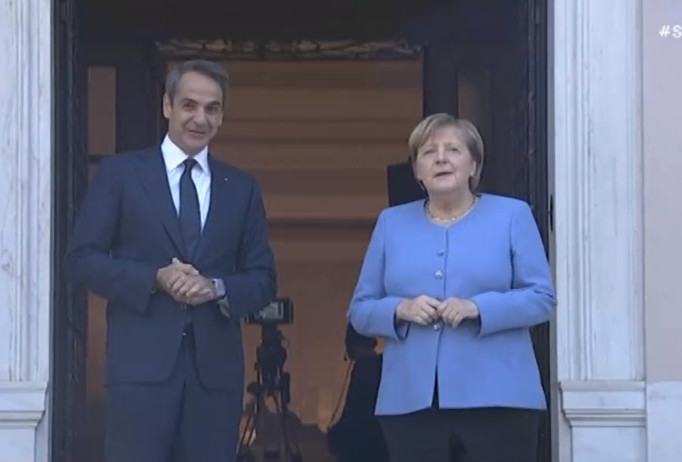 Live – Στο Μέγαρο Μαξίμου η Ανγκελα Μέρκελ – Η υποδοχή του Κυριάκου Μητσοτάκη