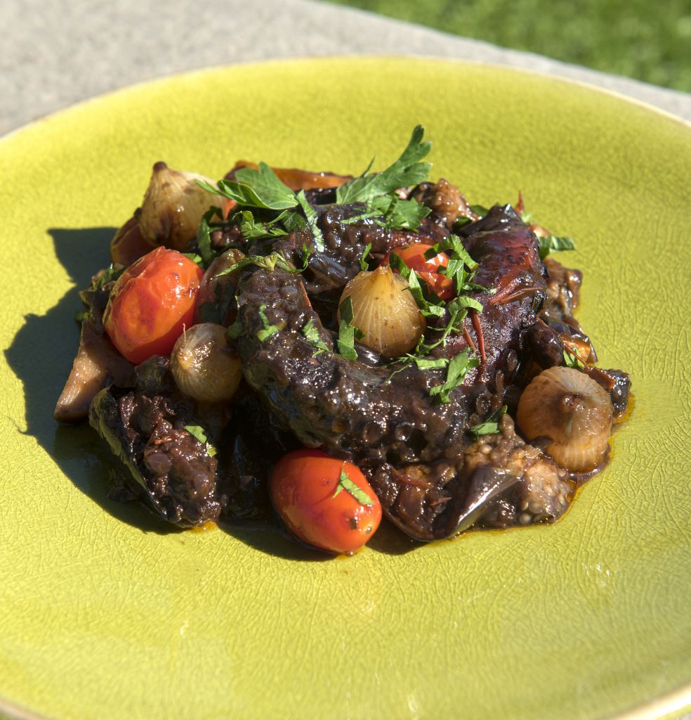 Χταπόδι με μελιτζάνες