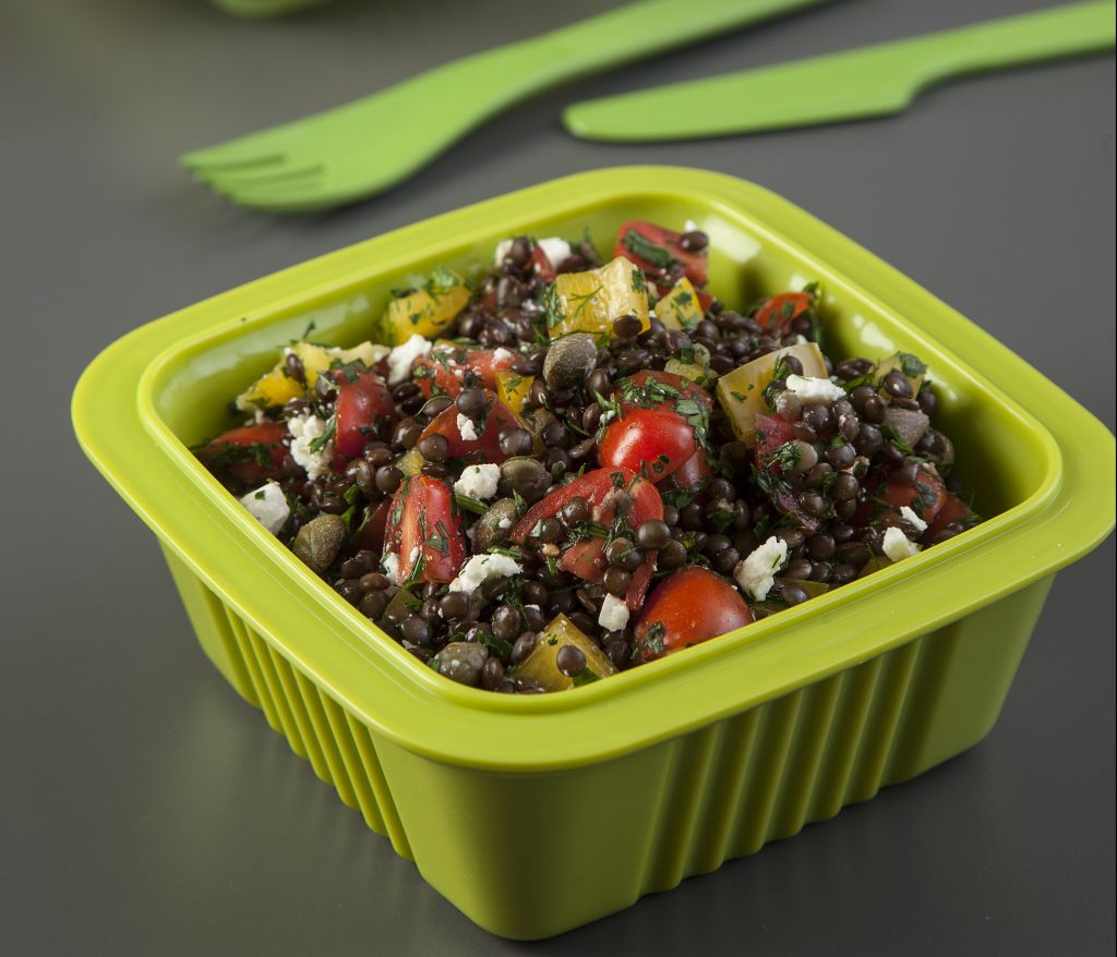 Μαύρες φακές Φενεού στο lunchbox