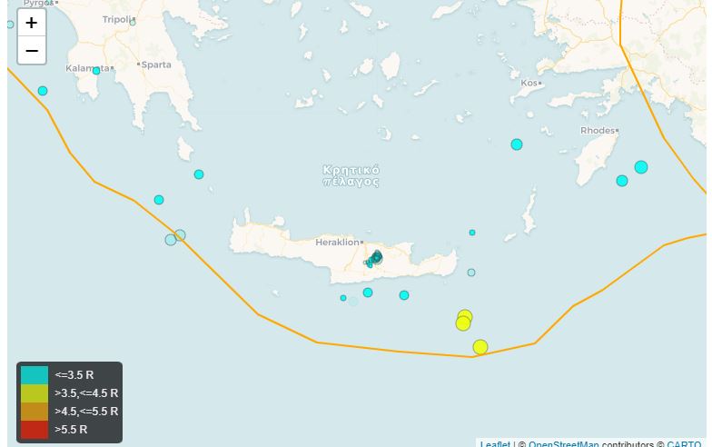 4.1 magnitude earthquake off Crete